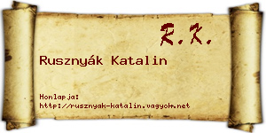 Rusznyák Katalin névjegykártya